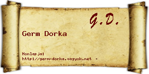 Germ Dorka névjegykártya